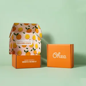 Изготовленный на заказ CMYK напечатанный логотип гофрированный картон бумажная подарочная упаковка маленькая мини-почтовая коробка