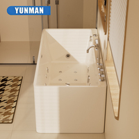 Bañera de Hidromasaje Acrílica Portátil Moderna YUNMAN, con 14 Jets, Certificación CE, para Uso en Hoteles y Villas, Incluye Grifo
