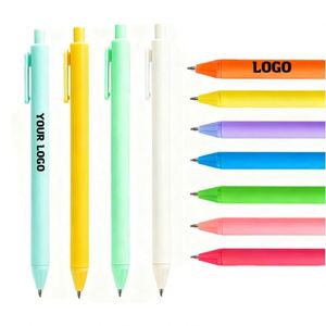 Plastic Abs Soft Rubber Ball Point <b>Pens</b> With Customized Logo Printed for Writied Blue Black <b>Refill</b> - Product Image 1