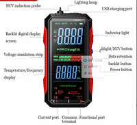 Testeur de continuité intelligent anti-brûlure pour réparation électrique domestique, multimètre universel portable haute précision à gamme automatique et écran complet