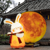 Décoration d'ambiance pour le Festival de la Mi-Automne : Flûte décorative, Lapin de la Lune, Publicité Gonflable, Imperméable, Durable, 8-10 pieds, Taille personnalisée