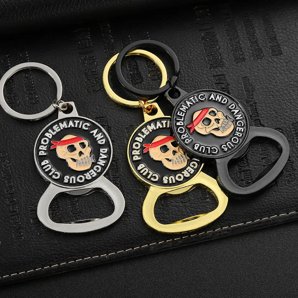 Cute engraveable logo metal custom keyholder key ring beer key chain bottle opener keychain / key holder keyring bottle opener