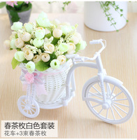 Bouquets de roses en soie DREA, fleurs artificielles, centre de table de mariage, décorations de vélo, présentoir