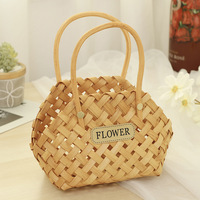 Panier à fleurs en bois avec poignées, panier pour demoiselle d'honneur, panier cadeau de Pâques, arrangement de fleurs séchées, décoration intérieure, vente en gros