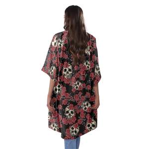 Vêtements d'extérieur pour femmes Cardigan coupe ample à manches moyennes châle de plage thème Halloween imprimé gothique motif fantôme de dessin animé - Product Image 2