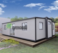 Maisons modulaires préfabriquées extérieures entièrement équipées, 3 chambres, 2 salles de bain, duplex à double aile, plans de maisons conteneurs de 40 pieds extensibles