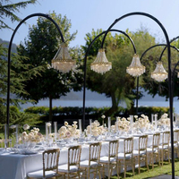 Support de lustre haut en métal pour décoration de table de mariage