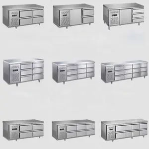 これは、個別に保管できる複数の引き出し付き冷凍庫を備えたステンレス鋼製のベンチトップ冷凍庫です