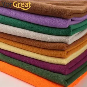100% Polyester Solid Color Fabric Micro Polar Fleece Fashion Knitted Fabric