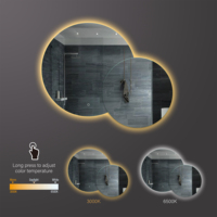 Bathnologie Moderne Maison Salle de Bain LED Argent Miroir Mural Illuminé Solution de Design Graphique pour Salle de Bain Chambre