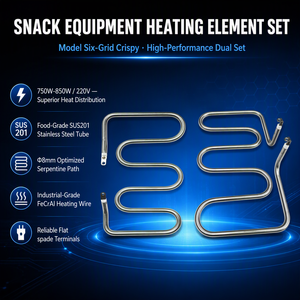 Élément chauffant OEM à six grilles pour machine à croquettes, 750W 850W, en acier inoxydable SS201, serpentin multi-boucles, pour machine à hot-dogs, corn-dogs et gaufres - Product Image 6