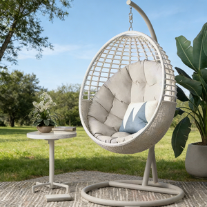 Fauteuil <span class=keywords><strong>suspendu</strong></span> en rotin tressé de style nordique moderne pour adultes, mobilier d'extérieur, balcon et chambre à coucher - Product Image 1