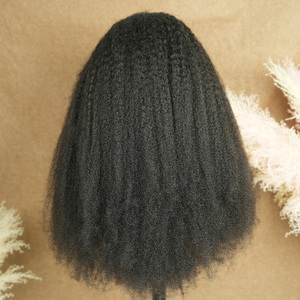 4B 4C Metade Peruca 100% Cutícula Alinhada Cabelo Humano Perruque Cordão Invisível Linha Fina <span class=keywords><strong>Afro</strong></span> Kinky Encaracolado 3 em 1 Metade Perucas - Product Image 2