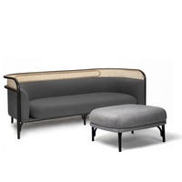 Nordic moderne kreative wohnzimmer rattan zurück möbel wicker sofa set 7 sitzer Halbe Mond Rattan Sofa