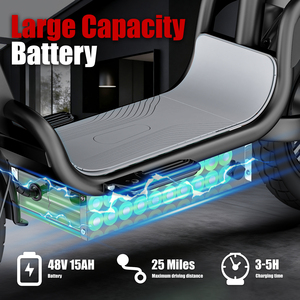 Monopattino Elettrico per Adulti con Sedile, Batteria al Litio, Impermeabile, Pieghevole, 500W, 14 Pollici, 3 Velocità, Freni a Disco, 150kg, 50km/h, Disponibile negli USA - Product Image 2
