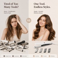 Lisseur de cheveux Torlin prêt à être expédié, fer à lisser 4-en-1 avec plaques courbes pour boucler et volumiser, écran LCD, 160-220°C, prise EU US UK