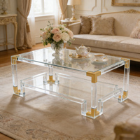 Table basse moderne en acrylique transparent, meubles de salon, marque Yaoming, modèle YM-F0347, qualité garantie, utilisation à domicile, bar, hôtel