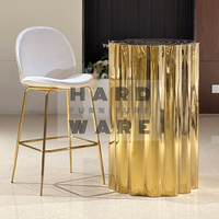 Table de bar commerciale moderne en acier inoxydable pour événements