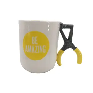 Herramientas de construcción para jardín, taza de café con mango en forma de taza con caja de regalo, novedad