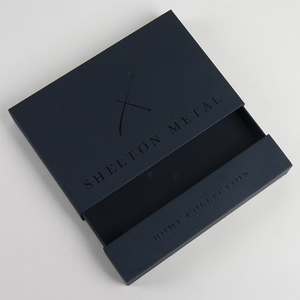 Luxury Custom logo Matte <b>Black</b> Cardboard <b>Gift</b> <b>Box</b> with Drawer - Product Image 1