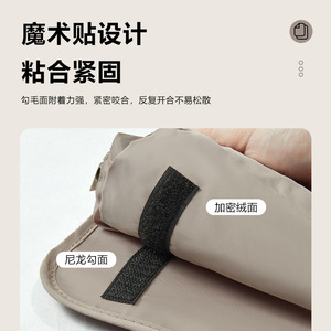 Travel Toiletry <b>Bag</b> <b>Large</b> Capacity Foldable Hangable With Hook For Trip <b>Storage</b> Polyester Rectangle Khaki Black - Product Image 5