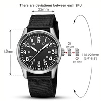 Nouvelle Tendance Montre Classique Sportive pour Homme en Nylon à Quartz, Boîtier en Alliage, Étanche 3 ATM, Montre d'Affaires pour Homme, Vente en Gros