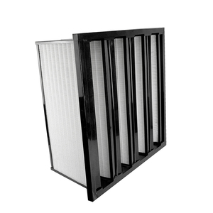 Filtro Compacto <span class=keywords><strong>R</strong></span>ígido de Fibra de Vidrio <span class=keywords><strong>V</strong></span> Bank Cell, Filtro para Cuarto Limpio de PP Compuesto, F6 a H13, MERV9 a MERV16, 24*24*12 - Product Image 1