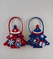 Sac cadeau en feutre en forme de sapin de Noël pour le marché russe, Noël orthodoxe, sac à bonbons et friandises en non-tissé pour le Nouvel An et les Matryoshkas
