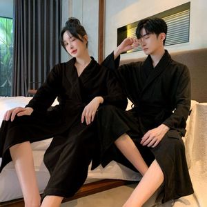 Hot Spring and Autumn Thin Women's Thermal Soft Crocheted <strong>Waffle</strong> <strong>Robe</strong> Long Sleeve Dressing Gown Bathrobe - Product Image 3