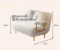 Sofá Cama Multifuncional Telescópico y Plegable de Doble Uso, Color Crema, Individual, Pequeño