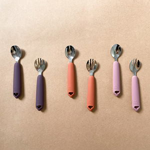 Cuillère et fourchette en silicone pour bébé, en acier inoxydable, sans BPA, 5 pièces - Product Image 4