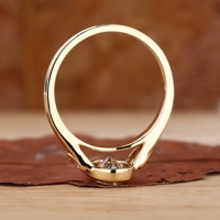 Anillo de Compromiso con Certificado IGI, CVD HPHT VVS, Cultivado en Laboratorio, Relleno de Oro Amarillo, Corte Brillante, para Mujer, 14k/18k