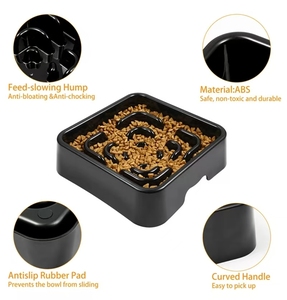 Suministros saludables para mascotas, tazón de comida lenta negro a <span class=keywords><strong>la</strong></span> moda, alimentador antihinchazón antiasfixia para reducir <span class=keywords><strong>la</strong></span> <span class=keywords><strong>obesidad</strong></span> y hacer que las comidas sean divertidas - Product Image 2