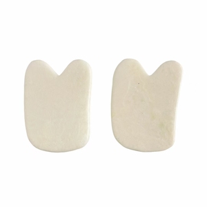 Pierre de Gua Sha en jade blanc, naturelle, anti-âge, pour le yoga du visage, masseur facial - Product Image 4