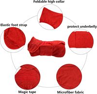 Peignoir de bain pour chien et chat en microfibre 356 GSM, super absorbant, séchage rapide, avec sangle élastique pour les pattes