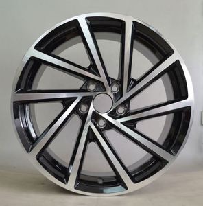 Ruedas forjadas en caliente Flrocky 5x100 Precio al por mayor 17 pulgadas 7.5J Llantas de aleación Black Glossy Machine Face para VW Golf Polo R TI <span class=keywords><strong>BMW</strong></span> X5 - Product Image 1