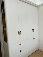 Armoire personnalisée pour enfants, armoire de rangement pour chambre d'enfant avec bureau, meubles pour enfants en bois massif moderne