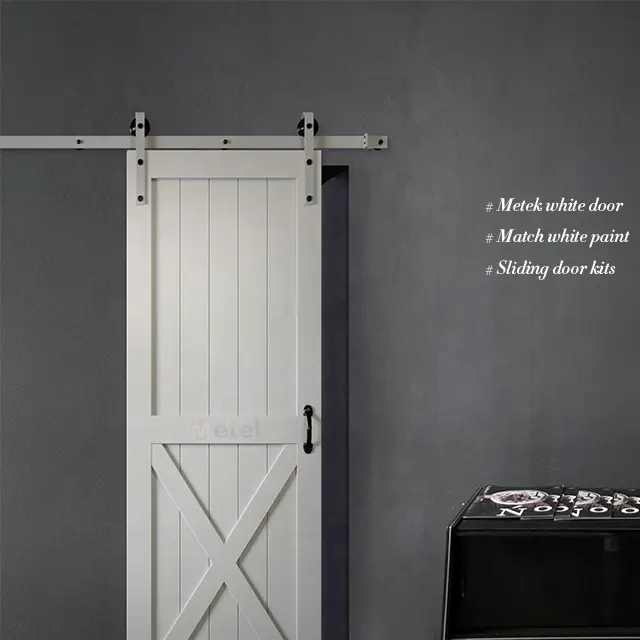 Diseño de puerta de madera maciza, puerta de partición blanca, Interior del hogar
