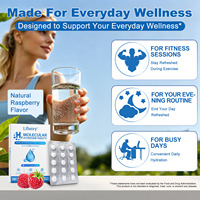 Comprimés d'hydrogène moléculaire H2 aromatisés à la framboise naturelle Liiutry, 12 PPM, pour l'eau potable, stimule l'endurance, la récupération et la vitalité
