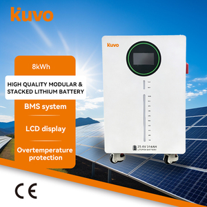 KUVO Wall Mounted 24V Safe <b>Battery</b> High Efficiency Deep Cycle Off-Grid Solar System Home <b>Backup</b> Power CAN 5-10kW Output - Product Image 1