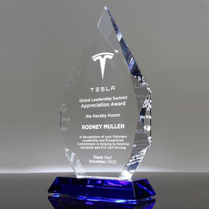 10 "Diamond <span class=keywords><strong>Crystal</strong></span> 3D Clear Lasering Premios corporativos Premios de reconocimiento Premios deportivos con base de pedestal azul como regalo de recuerdo - Product Image 4