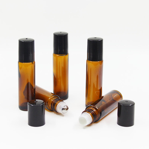 Botella de vidrio ámbar delgada de 5ml y 10ml al por mayor, vacía, para perfume o aceite, con rodillo de acero inoxidable/vidrio para <span class=keywords><strong>crema</strong></span> de cuidado de la piel. - Product Image 4