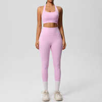 10 Kleuren Boterachtige Zachte Sport Set Kleding Vrouwen Gym Fitness Kleding Hoge Taille Workout Leggings Yoga Sets Met Zakken