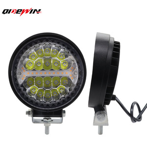 QIDEWIN 4-Inch Round 66W <b>LED</b> <b>Work</b> <b>Light</b> Off-Road Driving Lamp White Yellow <b>Light</b> DC Power - Product Image 1