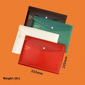 Sacchetto di File multifunzione con pulsante a scatto Vintage <span class=keywords><strong>A4</strong></span> sacchetto di plastica impermeabile di alta qualità pp per la conservazione dei File - Product Image 1