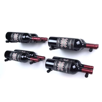 Support mural moderne et minimaliste noir pour 2 bouteilles en aluminium avec crochets, personnalisable, pour cave à vin - Vente chaude