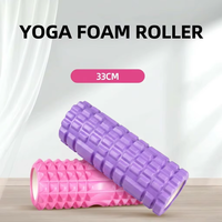 Rouleau en mousse EVA creux de 33 cm, haute densité, pour massage musculaire, yoga, gymnase