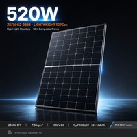 Panneau solaire rigide léger de type N TOPCon 520W, 7,3 kg par mètre carré, sans renfort pour projet solaire sur toit en acier