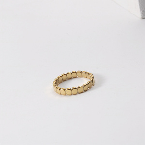 Mode Étanche Bijoux Bande Perles Oblate En Acier Inoxydable Métal Surface Étroite Plat Rond Empilé Anneau - Product Image 6