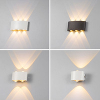 Applique murale LED extérieure étanche en aluminium et polycarbonate 2W-12W IP65 pour jardin et décoration extérieure